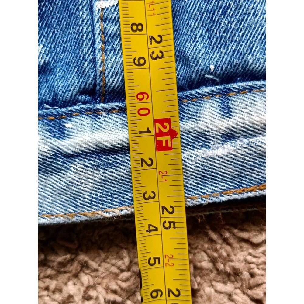 Rolling Paper Denim Jacket Men's Size XL Paint Splatter Front Pockets Hooded - Picture 10 of 10